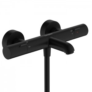 Hansgrohe Ecostat Смеситель для ванны, термостатический, настенный, с изливом: 18.8см., цвет: черный матовый Hansgrohe Ecostat Смеситель для ванны, термостатический, настенный, с изливом: 18.8см., цвет: черный матовый