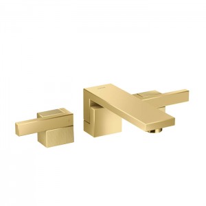 Axor Edge Смеситель для раковины, на 3 отв., с донным клапаном push/open, излив 190мм, алмазная огранка, цвет: золото