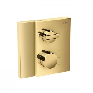 Axor Edge Смеситель для душа, встраиваемый, термостат, на 2 источника, с запорным вентилем, внешняя часть, цвет: золото