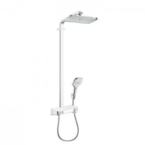 Hansgrohe Raindance Select E 360 Showerpipe 1 jet Душевая система, с верхним душем 36х19см., ручным дешем, и термостатическим смесителем, цвет: хром/белый Hansgrohe Raindance Select E 360 Showerpipe 1 jet Душевая система, с верхним душем 36х19см., ручным дешем, и термостатическим смесителем, цвет: хром/белый