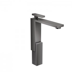 Axor Edge Смеситель для раковины, на 1 отв., с донным клапаном push/open, излив 180мм, алмазная огранка, цвет: черный