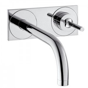 Axor Uno 2, Смеситель для раковины, однорычажный, с панелью и изливом 165 мм, СМ, внешняя часть, цвет: хром