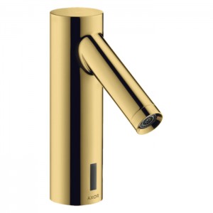 Axor Starck Cмеситель для раковины, на 1 отв., электроный, питание от сети 230V, без регулировки температуры, цвет: полированное золото