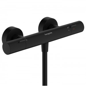 Hansgrohe Ecostat Смеситель для душа, термостатический, настенный, цвет: черный матовый Hansgrohe Ecostat Смеситель для душа, термостатический, настенный, цвет: черный матовый