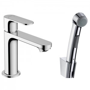 Hansgrohe Rebris S Смеситель для раковины 110, с гигиеническим душем, цвет: хром Hansgrohe Rebris S Смеситель для раковины 110, с гигиеническим душем, цвет: хром