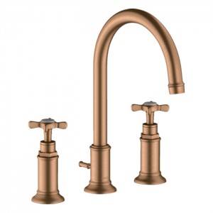 Axor Montreux Смеситель для раковины 180, на 3 отв., с донным клапаном, цвет: шлифованная бронза