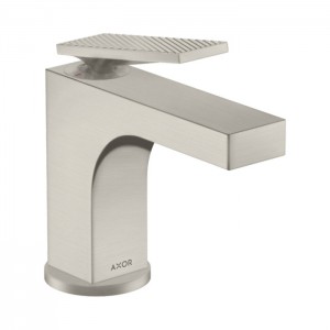 Axor Citterio Смеситель для раковины 90, на 1 отв., с донным клапаном, текстура, цвет: сталь