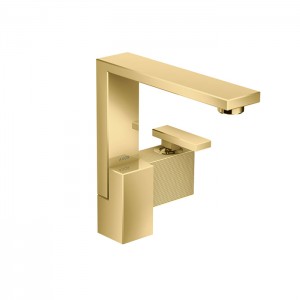 Axor Edge Смеситель для раковины, на 1 отв., с донным клапаном push/open, излив 175мм, алмазная огранка, цвет: золото