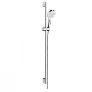 Hansgrohe Crometta Vario Unica Душевой набор: штанга 900mm, ручной душ, 2jet (Rain, IntenseRain), шланг, цвет: белый/хром Hansgrohe Crometta Vario Unica Душевой набор: штанга 900mm, ручной душ, 2jet (Rain, IntenseRain), шланг, цвет: белый/хром