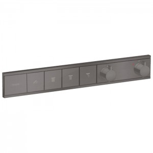 Hansgrohe RainSelect Смеситель для душа, встраиваемый, термостатический, 4 источника, цвет: шлифованный черный хром Hansgrohe RainSelect Смеситель для душа, встраиваемый, термостатический, 4 источника, цвет: шлифованный черный хром