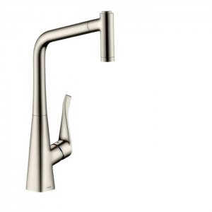 Hansgrohe Metris M71 Смеситель для кухни, на 1 отв однорычажный, поворотный излив 23.6см с вытяжным душем, 2jet, h32см, цвет: под сталь Hansgrohe Metris M71 Смеситель для кухни, на 1 отв однорычажный, поворотный излив 23.6см с вытяжным душем, 2jet, h32см, цвет: под сталь