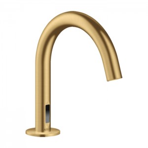 Axor Uno Смеситель для раковины, на 1 отв., электронный, с предустановкой температуры, работа от сети 230 V, цвет: шлифованное золото