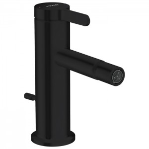 Axor One Смеситель для биде, 1 отв., с донным клапаном, цвет: черный матовый