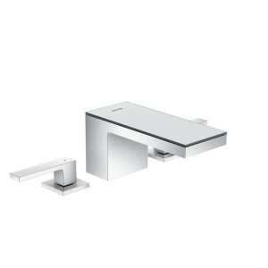 Axor MyEdition Смеситель для раковины, на 3 отв., излив 200мм, с донным клапаном, цвет: хром/зеркальное стекло