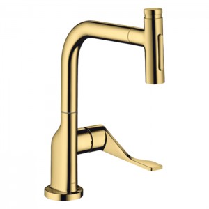 Axor Citterio Кухонный Смеситель 230, на 1 отв., с вытяжным изливом 2jet, цвет: полированное золото
