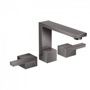 Axor Edge Смеситель для раковины, на 3 отв., с донным клапаном push/open, излив 173мм, алмазная огранка, цвет: черный