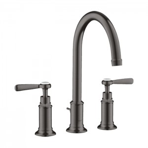 Axor Montreux Смеситель для раковины 180, на 3 отв., ручка: рычаг, с донным клапаном, цвет: шлифованный черный хром