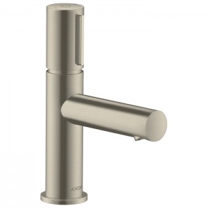 Axor Uno Смеситель для раковины 80, на 1 отв., излив 108мм, с незапираемым донным клапаном, цвет: шлифованный никель