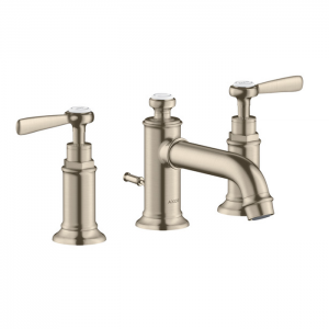 Axor Montreux Смеситель для раковины 30, на 3 отверстия, с рычаговыми рукоятками, с донным клапаном, цвет: никель