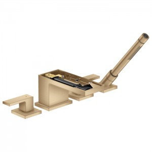 Axor MyEdition Смеситель на борт ванны., на 4 отв., с ручным душем, без панели, цвет: шлифованная бронза