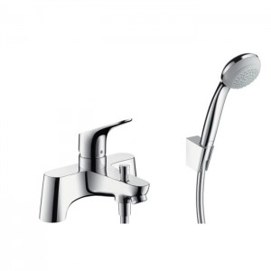 Hansgrohe Focus Смеситель на край ванны на 2 отверстия с переключающим вентилем и ручным душем Crometta 85 1jet