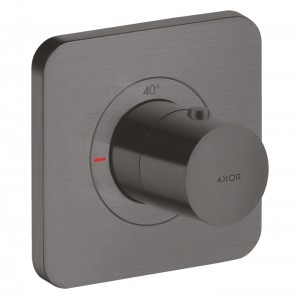 Axor Citterio E Смеситель для душа, термостатический, встраиваемый, на 1 выход, (внешняя часть), цвет: шлифованный черный хром