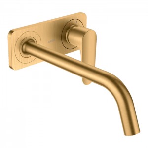 Axor Citterio M Смеситель для раковины, встраиваемый, излив: 22.7см., с панелью, цвет: шлифованная медь