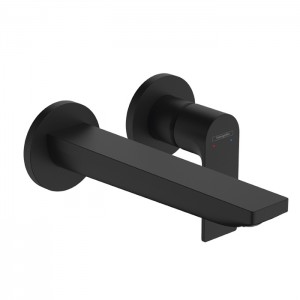 Hansgrohe Rebris E Смеситель для раковины, настенный, цвет: черный матовый Hansgrohe Rebris E Смеситель для раковины, настенный, цвет: черный матовый