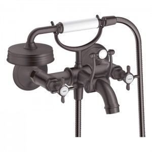 Axor Montreux Смеситель для ванны, настенный, с ручным душем, цвет: шлифованный черный хром