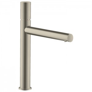 Axor Uno Смеситель для раковины 200, на 1 отв., излив 198мм, с незапираемым донным клапаном, цвет: шлифованный никель