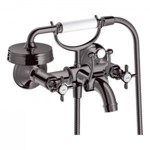 Axor Montreux Смеситель для ванны, настенный, с ручным душем, цвет: полированный черный хром