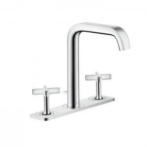 Axor Citterio E, Смеситель для раковины 170, на 3отверстия, с панелью и сливнымгарнитуром, цвет: хром