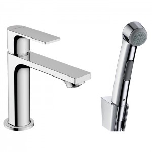 Hansgrohe Rebris E Смеситель для раковины 110, с гигиеническим душем, цвет: хром Hansgrohe Rebris E Смеситель для раковины 110, с гигиеническим душем, цвет: хром