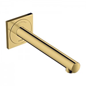 Axor Uno Смеситель для раковины, встраиваемый, излив: 22.1см., электронный, цвет: полированное золото