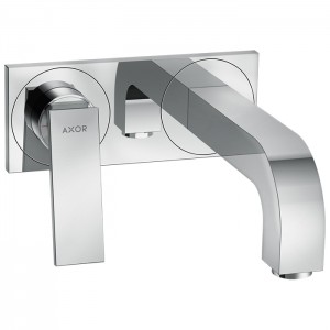Axor Citterio Смеситель для раковины, встраиваемый, излив 220 мм, с панелью, внешняя часть, цвет: хром