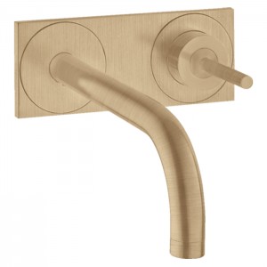 Axor Uno² Смеситель для раковины, встраиваемый, изилив: 22.5см., с панелью, цвет: шлифованная бронза