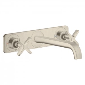 Axor Citterio E Смеситель для раковины, встраиваемый, излив: 22см., с панелью, цвет: шлифованный никель