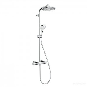 Hansgrohe Crometta Showerpipe S 240 SHP: термостат для душа + стойка с верхним душем 240мм + ручной душ со шлангом 160мм, цвет: хром Hansgrohe Crometta Showerpipe S 240 SHP: термостат для душа + стойка с верхним душем 240мм + ручной душ со шлангом 160мм, цвет: хром