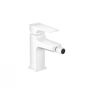 Hansgrohe Metropol Смеситель для биде на 1 отв, с донным клапаном, излив 129мм, цвет: белый матовый Hansgrohe Metropol Смеситель для биде на 1 отв, с донным клапаном, излив 129мм, цвет: белый матовый