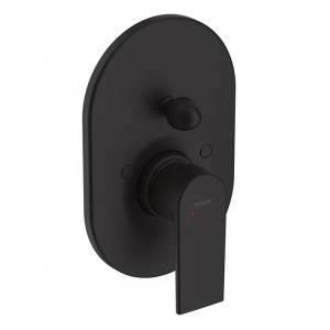 Hansgrohe Vernis Shap Смеситель для ванны, однорычажный, встраиваеемый, внешняя часть, цвет: матовый черный Hansgrohe Vernis Shap Смеситель для ванны, однорычажный, встраиваеемый, внешняя часть, цвет: матовый черный