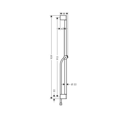 Hansgrohe Unica Душевая штанга Pulsify S 90 см со слайдером с кнопкой и шлангом, цвет: хром