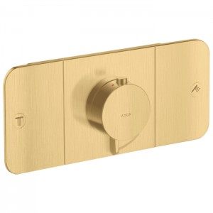 Axor One Смеситель для душа, встраиваемый, термостат, на 2 источника и 1 доп.потребитель, внешняя часть, цвет: шлифованное золото