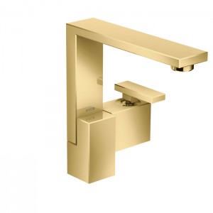 Axor Edge Смеситель для раковины, на 1 отв., с донным клапаном push/open, излив 175мм, цвет: золото