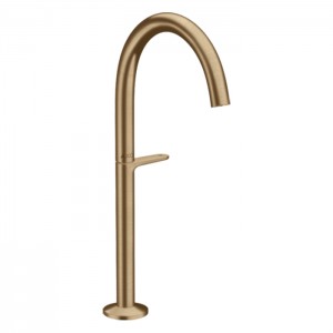 Axor One Смеситель для раковины Sel 260, на 1 отв., высокий, с донным клапаном Push-Open, цвет: шлифованная бронза