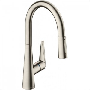Hansgrohe Kitchen M7116-H220 Смеситель для кухни, однорычажный, с вытяжным душем, сталь Hansgrohe Kitchen M7116-H220 Смеситель для кухни, однорычажный, с вытяжным душем, сталь