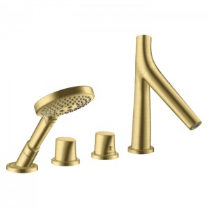 Axor Starck Organic Смеситель на борт ванны, на 4 отв., с ручным душем, цвет: шлифованная медь