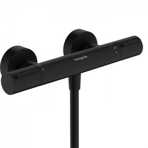 Hansgrohe Ecostat Смеситель для душа, термостатический, настенный, цвет: черный матовый Hansgrohe Ecostat Смеситель для душа, термостатический, настенный, цвет: черный матовый