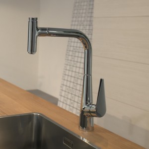 Hansgrohe Kitchen Кухонный смеситель для кухни, однорычажный, с вытяжным изливом, хром Hansgrohe Kitchen Кухонный смеситель для кухни, однорычажный, с вытяжным изливом, хром