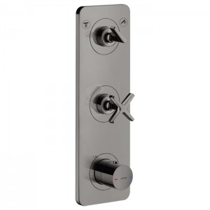 Axor Citterio E Смеситель для душа, термостатический, встраиваемый, с запорным вентилем и переключателем на 2 полож, внешняя часть, цвет: черный хром