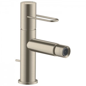 Axor Uno Смеситель для биде на 1 отв., однорычажный, с донным клапаном, цвет: шлифованный никель